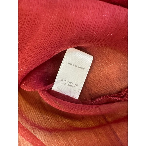 Nick and Mo 100% Silk Red 3/4‎ sleeve top Size L - Picture 10 of 11